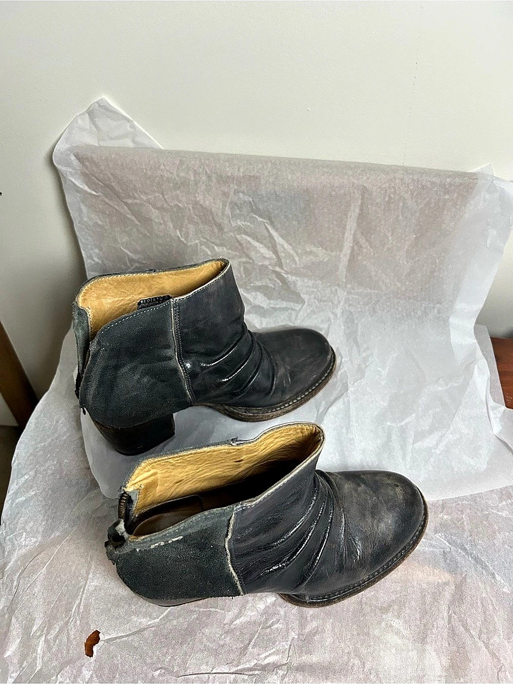 Bed Stu Black Leather Ankle Boots US 9
